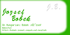 jozsef bobek business card
